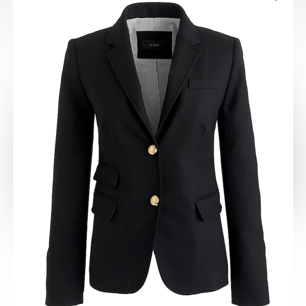 J. Crew Women's Black Wool Schoolboy Blazer 2